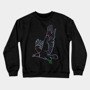 Eagle Bird Animal Wildlife Forest Nature Chrome Graphic Crewneck Sweatshirt